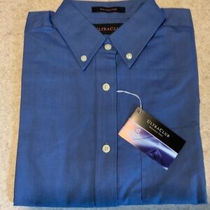 UltraClub Women's Classic Blue Button Down Shirt